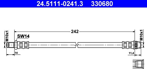 ATE 24.5111-0241.3 - Brake Hose onlydrive.pro