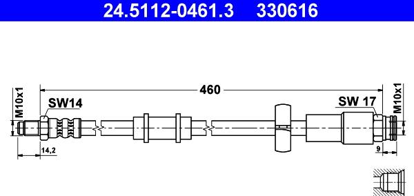 ATE 24.5112-0461.3 - Brake Hose onlydrive.pro