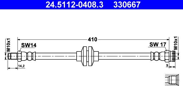 ATE 24.5112-0408.3 - Brake Hose onlydrive.pro