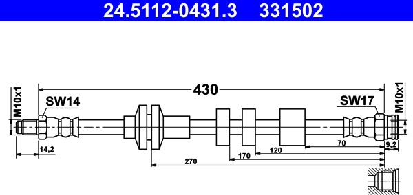 ATE 24.5112-0431.3 - Brake Hose onlydrive.pro