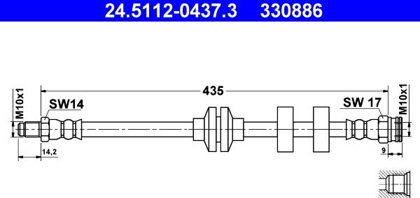 ATE 24.5112-0437.3 - Brake Hose onlydrive.pro