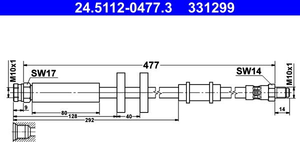 ATE 24.5112-0477.3 - Brake Hose onlydrive.pro