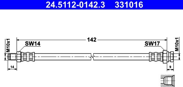 ATE 24.5112-0142.3 - Brake Hose onlydrive.pro