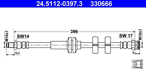 ATE 24.5112-0397.3 - Brake Hose onlydrive.pro