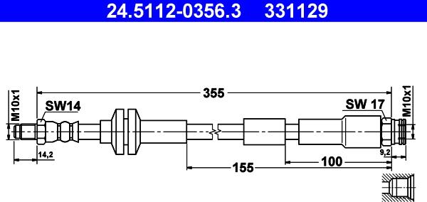 ATE 24.5112-0356.3 - Pidurivoolik onlydrive.pro