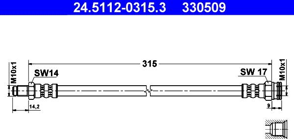 ATE 24.5112-0315.3 - Brake Hose onlydrive.pro