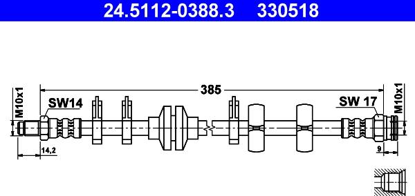 ATE 24.5112-0388.3 - Brake Hose onlydrive.pro