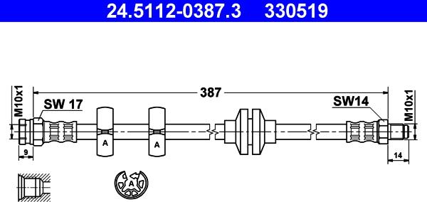 ATE 24.5112-0387.3 - Brake Hose onlydrive.pro