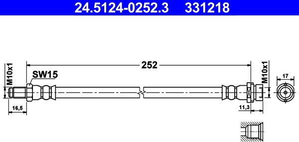 ATE 24.5124-0252.3 - Brake Hose onlydrive.pro