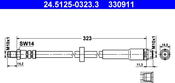 ATE 24.5125-0323.3 - Brake Hose onlydrive.pro