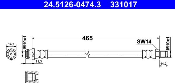 ATE 24.5126-0474.3 - Brake Hose onlydrive.pro