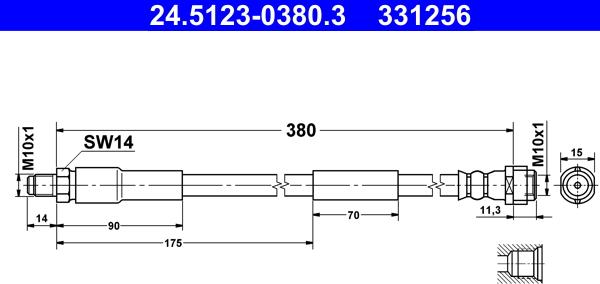 ATE 24.5123-0380.3 - Тормозной шланг onlydrive.pro