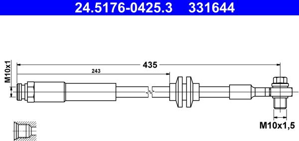 ATE 24.5176-0425.3 - Brake Hose onlydrive.pro