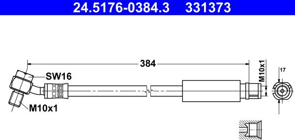 ATE 24.5176-0384.3 - Pidurivoolik onlydrive.pro