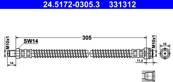 ATE 24.5172-0305.3 - Pidurivoolik onlydrive.pro