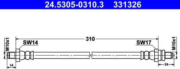 ATE 24.5305-0310.3 - Bremžu šļūtene onlydrive.pro