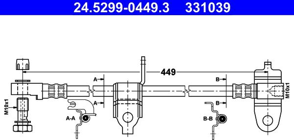 ATE 24.5299-0449.3 - Brake Hose onlydrive.pro