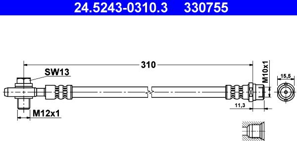 ATE 24.5243-0310.3 - Brake Hose onlydrive.pro