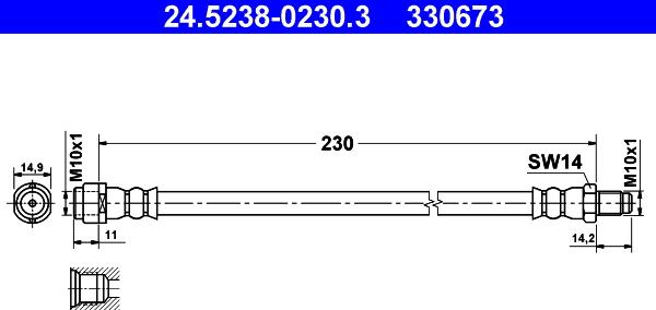 ATE 24.5238-0230.3 - Brake Hose onlydrive.pro