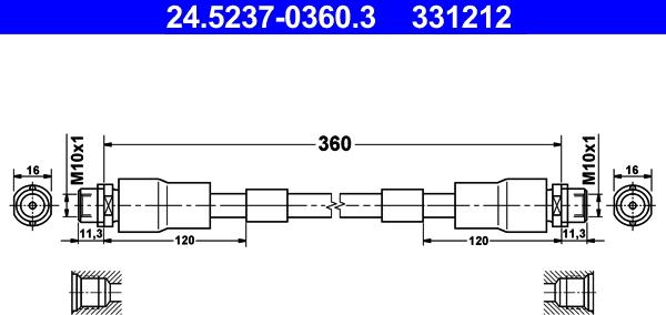 ATE 24.5237-0360.3 - Тормозной шланг onlydrive.pro