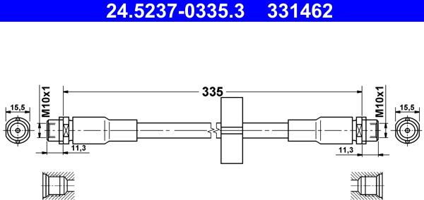 ATE 24.5237-0335.3 - Stabdžių žarnelė onlydrive.pro