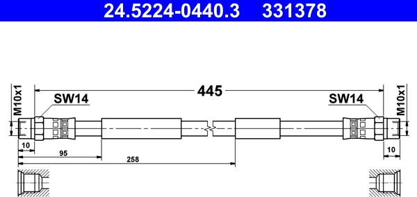 ATE 24.5224-0440.3 - Brake Hose onlydrive.pro