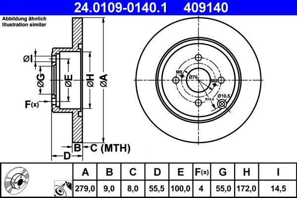 ATE 24.0109-0140.1 - Brake Disc onlydrive.pro