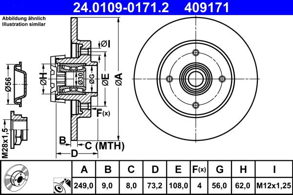 ATE 24.0109-0171.2 - Тормозной диск onlydrive.pro