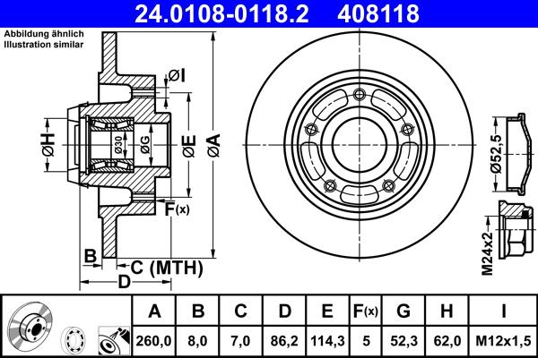 ATE 24.0108-0118.2 - Тормозной диск onlydrive.pro