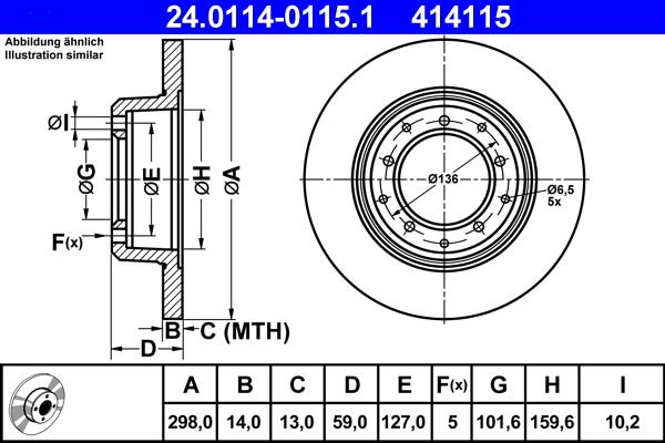 ATE 24.0114-0115.1 - Brake Disc onlydrive.pro