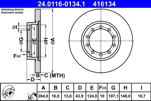 ATE 24.0116-0134.1 - Тормозной диск onlydrive.pro