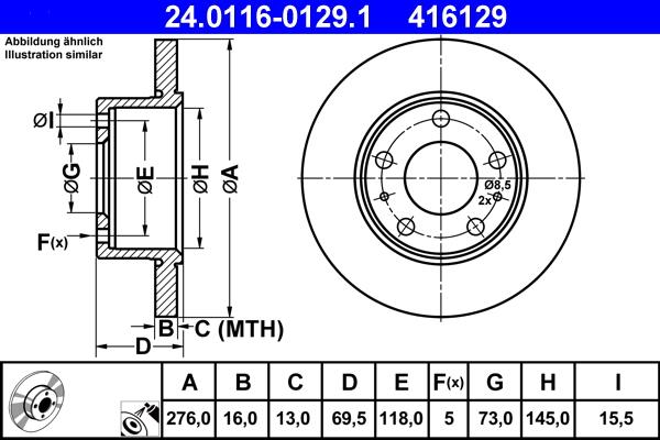 ATE 24.0116-0129.1 - Brake Disc onlydrive.pro