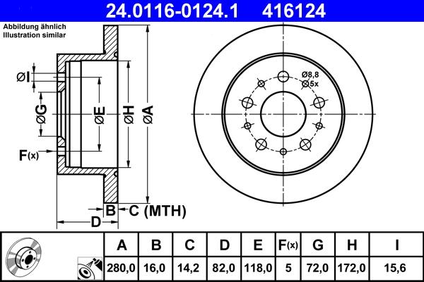 ATE 24.0116-0124.1 - Brake Disc onlydrive.pro