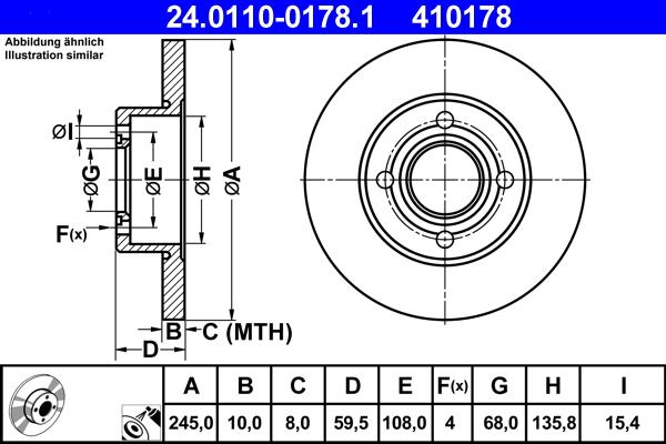 ATE 24.0110-0178.1 - Brake Disc onlydrive.pro