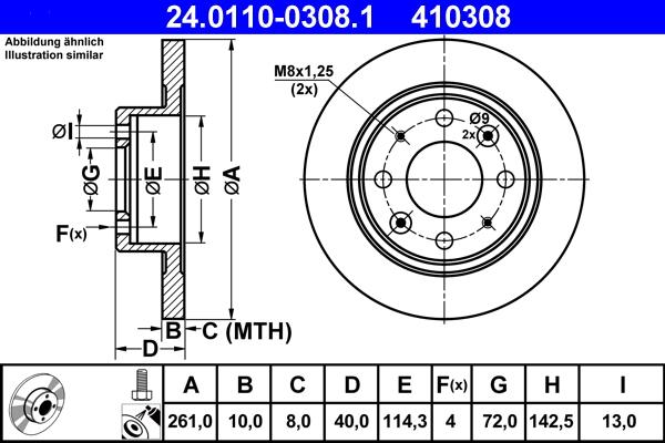 ATE 24.0110-0308.1 - Brake Disc onlydrive.pro