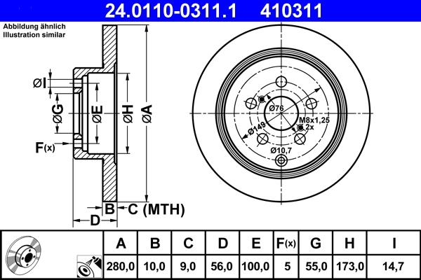 ATE 24.0110-0311.1 - Brake Disc onlydrive.pro