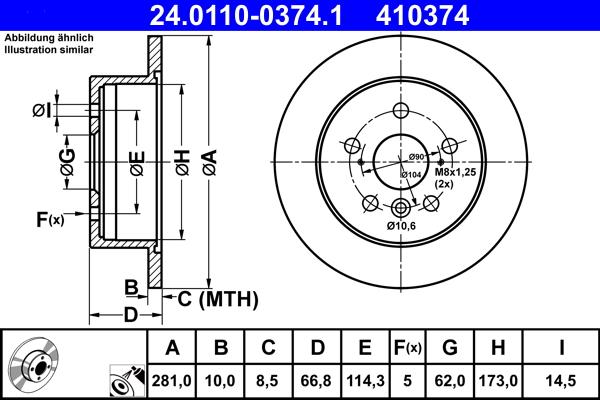 ATE 24.0110-0374.1 - Brake Disc onlydrive.pro