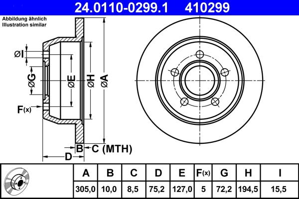 ATE 24.0110-0299.1 - Brake Disc onlydrive.pro