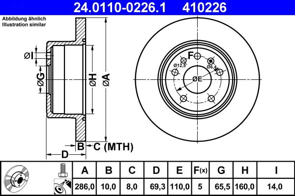 ATE 24.0110-0226.1 - Тормозной диск onlydrive.pro