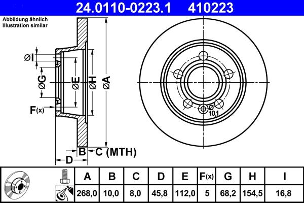 ATE 24.0110-0223.1 - Brake Disc onlydrive.pro