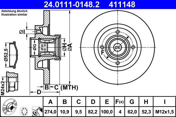 ATE 24.0111-0148.2 - Brake Disc onlydrive.pro