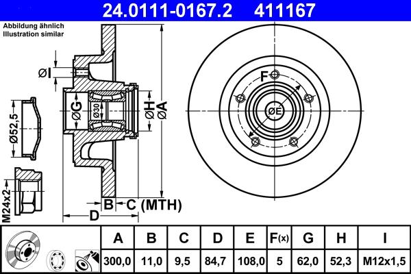 ATE 24.0111-0167.2 - Brake Disc onlydrive.pro