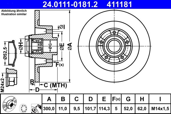 ATE 24.0111-0181.2 - Bremžu diski onlydrive.pro