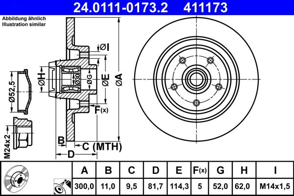 ATE 24.0111-0173.2 - Bremžu diski onlydrive.pro