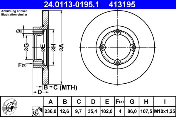 ATE 24.0113-0195.1 - Brake Disc onlydrive.pro