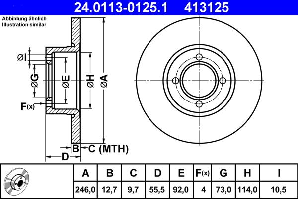 ATE 24.0113-0125.1 - Brake Disc onlydrive.pro