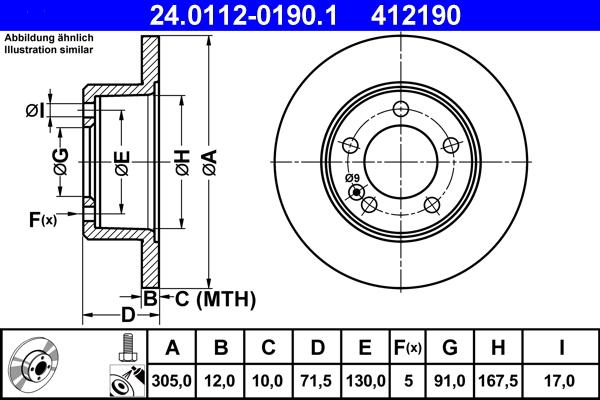 ATE 24.0112-0190.1 - Brake Disc onlydrive.pro