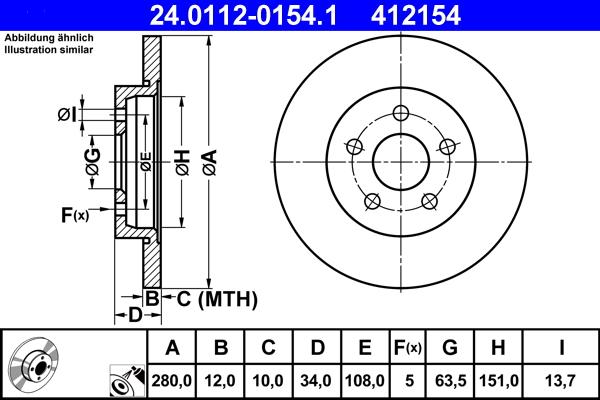 ATE 24.0112-0154.1 - Brake Disc onlydrive.pro