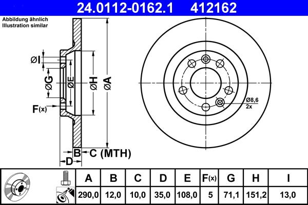 ATE 24.0112-0162.1 - Brake Disc onlydrive.pro