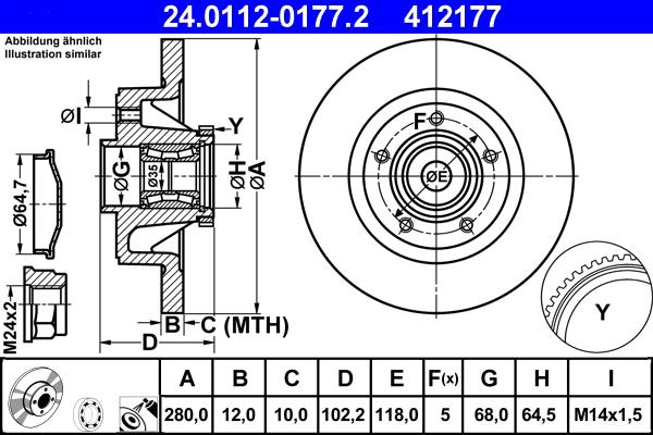 ATE 24.0112-0177.2 - Brake Disc onlydrive.pro